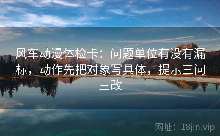 风车动漫体检卡：问题单位有没有漏标，动作先把对象写具体，提示三问三改