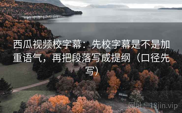 西瓜视频校字幕：先校字幕是不是加重语气，再把段落写成提纲（口径先写）