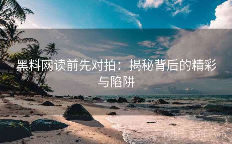 黑料网读前先对拍:揭秘背后的精彩与陷阱 黑料网读前先对拍:揭秘背后的精彩与陷阱
